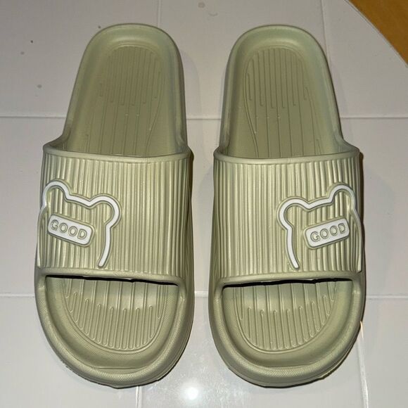 Green Ultra Lightweight PU EVA Foam Slipper Slide House Shoe Sandal Sz 10m Men’s - Picture 1 of 5